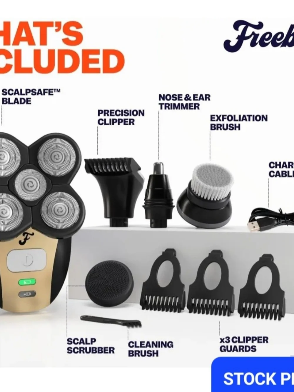 Freebird Flex Men's Shaving Kit  With Charging Dock And Blade Refill - NISP